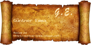 Güntner Emma névjegykártya
